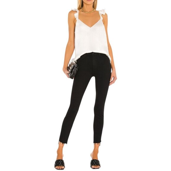 Mother Stunner Zip Ankle Step Fray Jeans Size 23 In Not Guilty Raw Frayed Hem - Picture 5 of 15